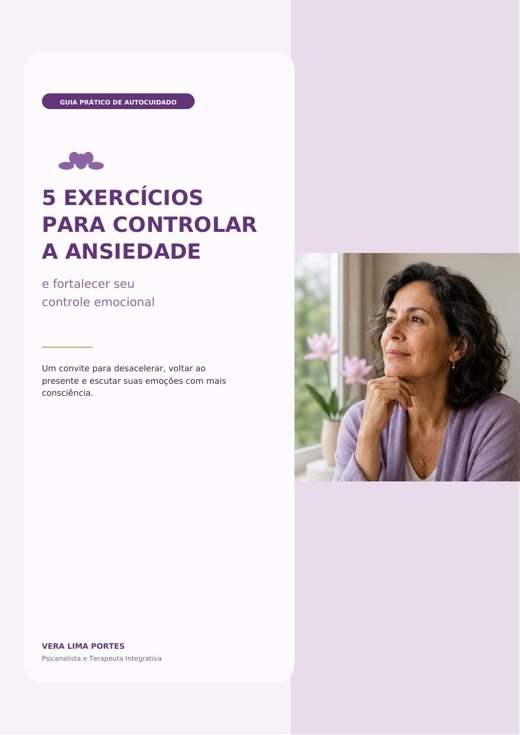 Capa do e-book de exercícios para a ansiedade, de Vera Lima Portes